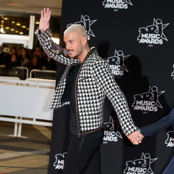 Le chanteur français M. Pokora (Matt Pokora) et sa compagne la chanteuse américaine Christina Milian - 19ème édition des NRJ Music Awards à Cannes le 4 novembre 2017. © Dominique Jacovides/Bestimage