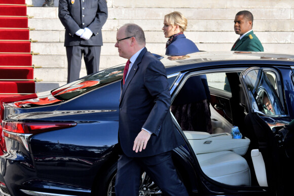 Le prince Albert II de Monaco et sa femme la princesse Charlene ont assisté à la traditionnelle messe durant la célébration de la Sainte Dévote, Sainte patronne de Monaco, à Monaco le 27 janvier 2020. © Bruno Bebert/Bestimage