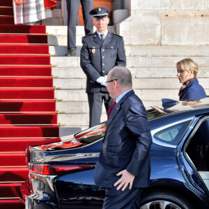 Le prince Albert II de Monaco et sa femme la princesse Charlene ont assisté à la traditionnelle messe durant la célébration de la Sainte Dévote, Sainte patronne de Monaco, à Monaco le 27 janvier 2020. © Bruno Bebert/Bestimage