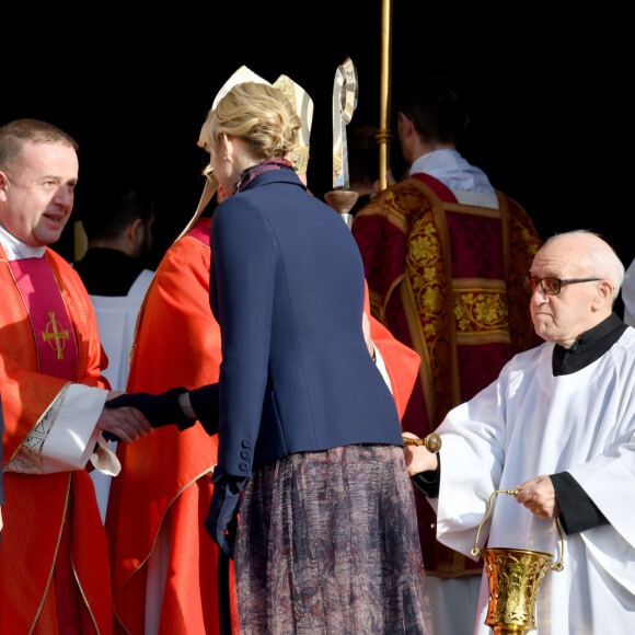 Le prince Albert II de Monaco et sa femme la princesse Charlene ont assisté à la traditionnelle messe durant la célébration de la Sainte Dévote, Sainte patronne de Monaco, à Monaco le 27 janvier 2020. © Bruno Bebert/Bestimage