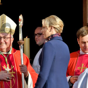 Le prince Albert II de Monaco et sa femme la princesse Charlene ont assisté à la traditionnelle messe durant la célébration de la Sainte Dévote, Sainte patronne de Monaco, à Monaco le 27 janvier 2020. © Bruno Bebert/Bestimage