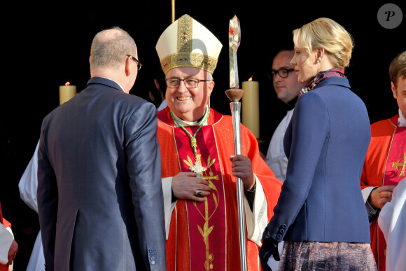 Le prince Albert II de Monaco et sa femme la princesse Charlene ont assisté à la traditionnelle messe durant la célébration de la Sainte Dévote, Sainte patronne de Monaco, à Monaco le 27 janvier 2020. © Bruno Bebert/Bestimage