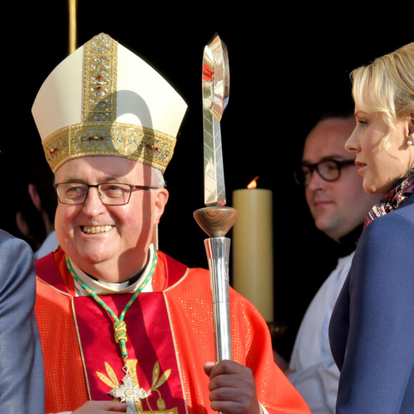 Le prince Albert II de Monaco et sa femme la princesse Charlene ont assisté à la traditionnelle messe durant la célébration de la Sainte Dévote, Sainte patronne de Monaco, à Monaco le 27 janvier 2020. © Bruno Bebert/Bestimage