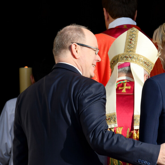Le prince Albert II de Monaco et sa femme la princesse Charlene ont assisté à la traditionnelle messe durant la célébration de la Sainte Dévote, Sainte patronne de Monaco, à Monaco le 27 janvier 2020. © Bruno Bebert/Bestimage