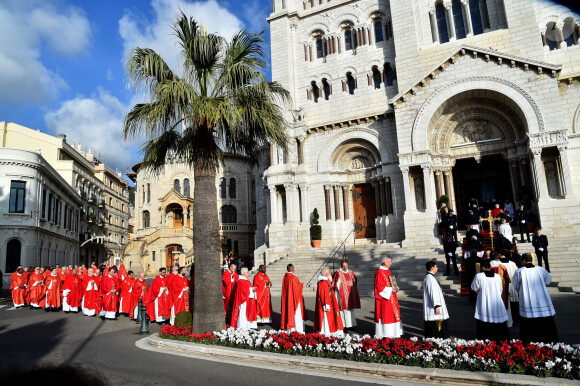 Le prince Albert II de Monaco et sa femme la princesse Charlene ont assisté à la traditionnelle messe durant la célébration de la Sainte Dévote, Sainte patronne de Monaco, à Monaco le 27 janvier 2020. © Bruno Bebert/Bestimage