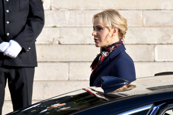 Le prince Albert II de Monaco et sa femme la princesse Charlene ont assisté à la traditionnelle messe durant la célébration de la Sainte Dévote, Sainte patronne de Monaco, à Monaco le 27 janvier 2020. © Bruno Bebert/Bestimage