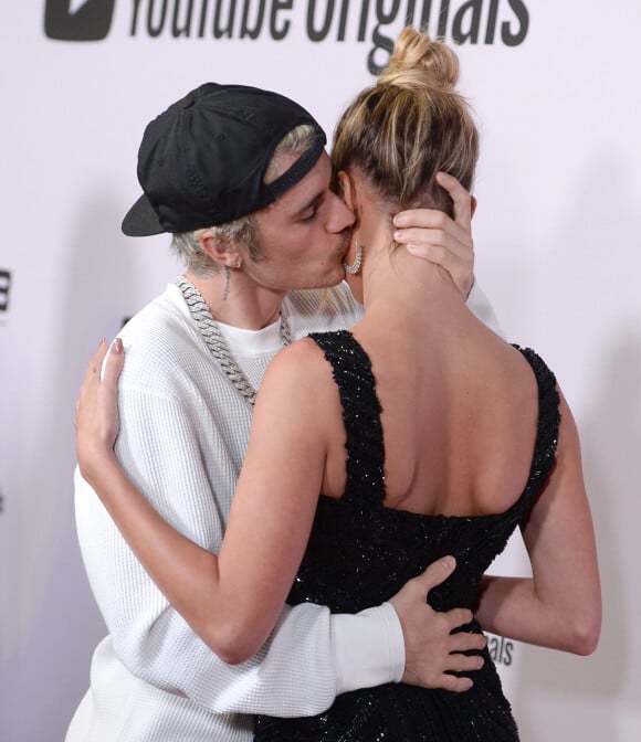 Justin Bieber et sa femme Hailey Baldwin Bieber à la première du docu-series "Seasons" dans le quartier de Westwood à Los Angeles, le 27 janvier 2020