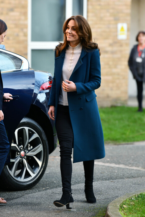 Kate Middleton, duchesse de Cambridge, visite la crèche et le jardin d'enfants de Leyf Stockwell Gardens à Londres, Royaume Uni, le 29 janvier 2020.