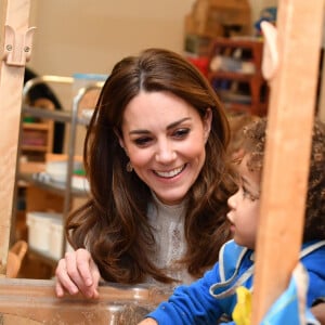 Kate Middleton, duchesse de Cambridge, visite la crèche et le jardin d'enfants de Leyf Stockwell Gardens à Londres, Royaume Uni, le 29 janvier 2020.