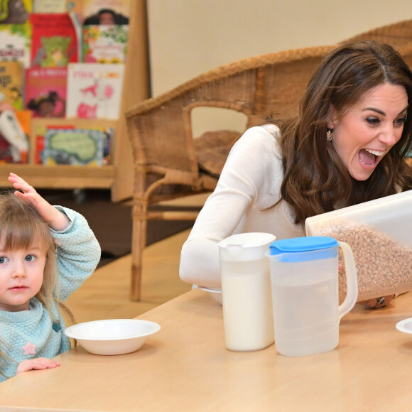 Kate Middleton, duchesse de Cambridge, visite la crèche et le jardin d'enfants de Leyf Stockwell Gardens à Londres, Royaume Uni, le 29 janvier 2020.
