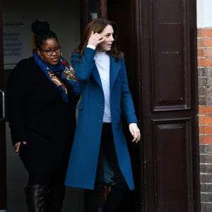 Kate Middleton, duchesse de Cambridge, visite la crèche et le jardin d'enfants de Leyf Stockwell Gardens à Londres, Royaume Uni, le 29 janvier 2020.