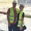 Lorik Cana et sa femme Monica visitant un stade en construction à Tirana en Albanie en avril 2019, photo Instagram.