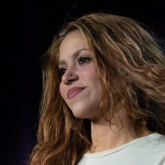 Shakira - Les deux interprètes qui chanteront à la mi-temps du Superbowl s'adressent aux médias lors d'une conférence de presse le 30 janvier 2020 au Marlins Park à Miami, en Floride. © Paul Kuroda/ZUMA Wire / Bestimage