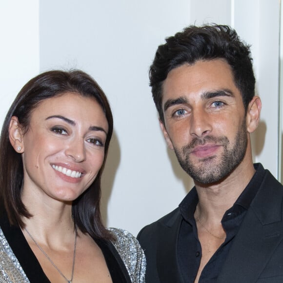 Rachel Legrain-Trapani (Miss France 2007) et son compagnon Valentin Leonard lors de la soirée "La Canadienne X Nobis" pour le lancement de la nouvelle collection Nobis dans leur nouvelle boutique au 39 rue du Four à Paris , le 13 novembre 2019. © Pierre Perusseau / Bestimage