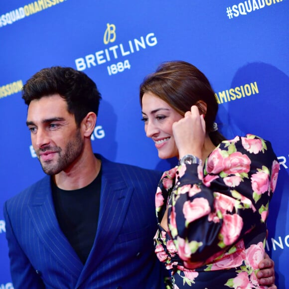 Valentin Léonard et sa compagne Rachel Legrain-Trapani (Miss France 2007) lors de la soirée de réouverture de la boutique "Breitling", située rue de la Paix. Paris, le 3 octobre 2019. © Rachid Bellak/Bestimage