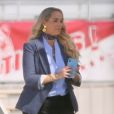 Exclusif - Mario Lopez et Elizabeth Berkley de retour dans la série "Sauvés par le Gong", 30 ans après, à Los Angeles, le 3 février 2020.