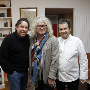 Exclusif - Didier Audebert, Pierre-Jean Chalençon et le chef Christophe Leroy - Soirée Crêpes Party chez Christophe Leroy à Paris, France, le 4 février 2020. © Ausset Lacroix-Bellak-LMS/Bestimage