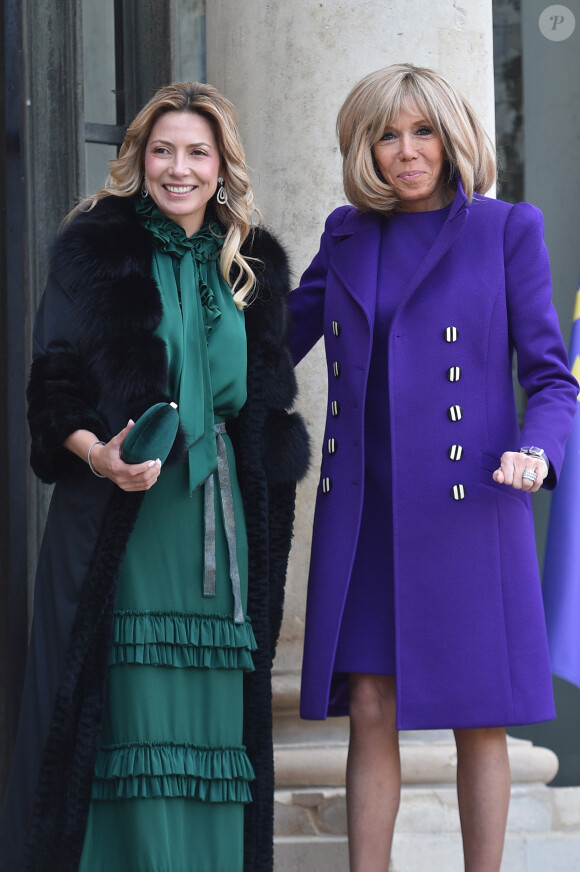La première dame Brigitte Macron accueille Fabiola Yanez, la femme du président de l'Argentine, au palais de l'Elysée à Paris le 5 février 2020. © Giancarlo Gorassini / Bestimage