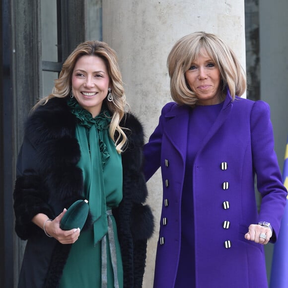 La première dame Brigitte Macron accueille Fabiola Yanez, la femme du président de l'Argentine, au palais de l'Elysée à Paris le 5 février 2020. © Giancarlo Gorassini / Bestimage