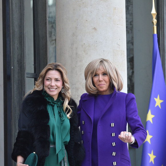 La première dame Brigitte Macron accueille Fabiola Yanez, la femme du président de l'Argentine, au palais de l'Elysée à Paris le 5 février 2020. © Giancarlo Gorassini / Bestimage