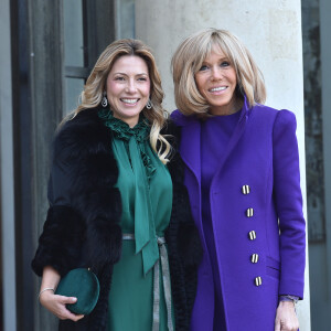 La première dame Brigitte Macron accueille Fabiola Yanez, la femme du président de l'Argentine, au palais de l'Elysée à Paris le 5 février 2020. © Giancarlo Gorassini / Bestimage