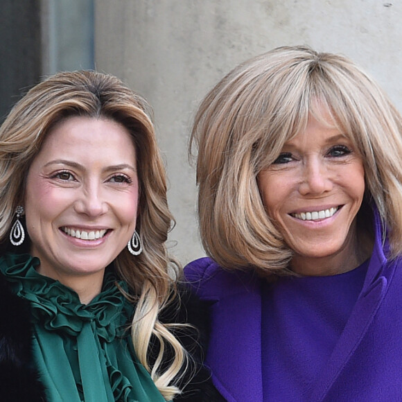 La première dame Brigitte Macron accueille Fabiola Yanez, la femme du président de l'Argentine, au palais de l'Elysée à Paris le 5 février 2020. © Giancarlo Gorassini / Bestimage