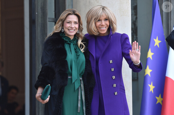 La première dame Brigitte Macron accueille Fabiola Yanez, la femme du président de l'Argentine, au palais de l'Elysée à Paris le 5 février 2020. © Giancarlo Gorassini / Bestimage