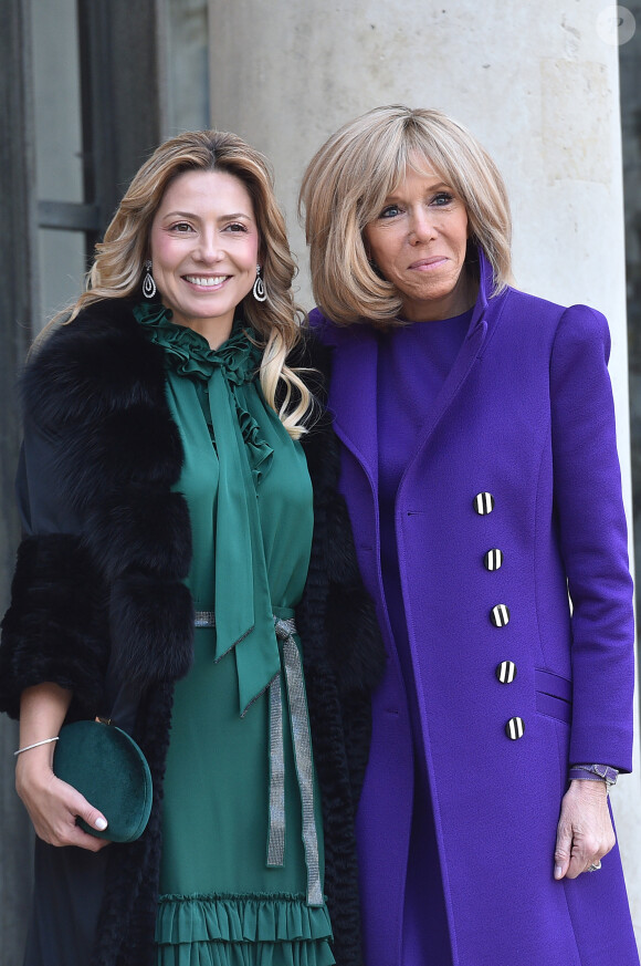 La première dame Brigitte Macron accueille Fabiola Yanez, la femme du président de l'Argentine, au palais de l'Elysée à Paris le 5 février 2020. © Giancarlo Gorassini / Bestimage
