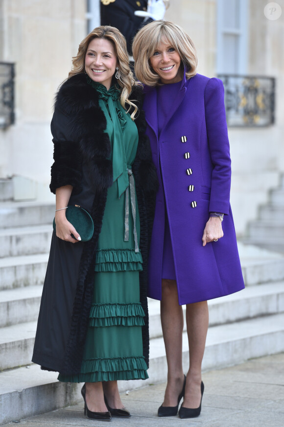 La première dame Brigitte Macron accueille Fabiola Yanez, la femme du président de l'Argentine, au palais de l'Elysée à Paris le 5 février 2020. © Giancarlo Gorassini / Bestimage