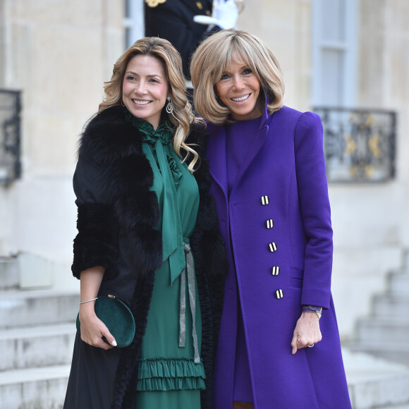 La première dame Brigitte Macron accueille Fabiola Yanez, la femme du président de l'Argentine, au palais de l'Elysée à Paris le 5 février 2020. © Giancarlo Gorassini / Bestimage