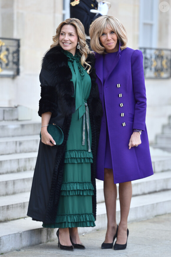 La première dame Brigitte Macron accueille Fabiola Yanez, la femme du président de l'Argentine, au palais de l'Elysée à Paris le 5 février 2020. © Giancarlo Gorassini / Bestimage