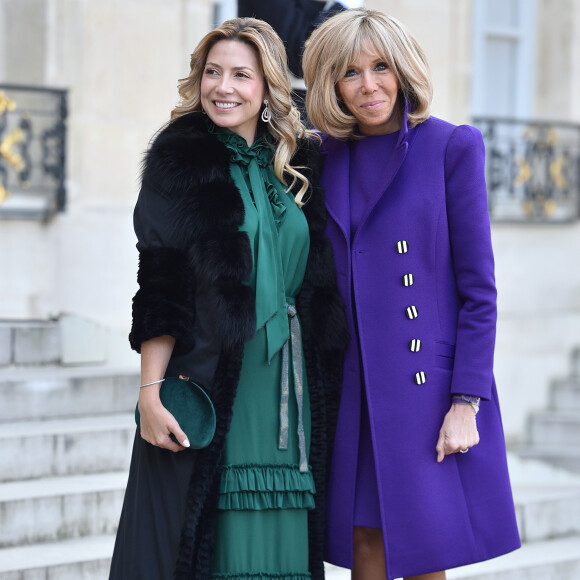La première dame Brigitte Macron accueille Fabiola Yanez, la femme du président de l'Argentine, au palais de l'Elysée à Paris le 5 février 2020. © Giancarlo Gorassini / Bestimage