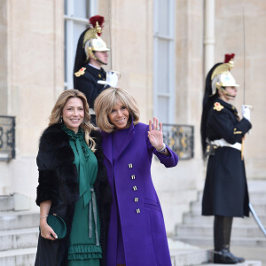La première dame Brigitte Macron accueille Fabiola Yanez, la femme du président de l'Argentine, au palais de l'Elysée à Paris le 5 février 2020. © Giancarlo Gorassini / Bestimage