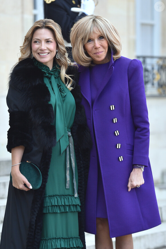 La première dame Brigitte Macron accueille Fabiola Yanez, la femme du président de l'Argentine, au palais de l'Elysée à Paris le 5 février 2020. © Giancarlo Gorassini / Bestimage