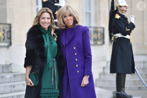 La première dame Brigitte Macron accueille Fabiola Yanez, la femme du président de l'Argentine, au palais de l'Elysée à Paris le 5 février 2020. © Giancarlo Gorassini / Bestimage