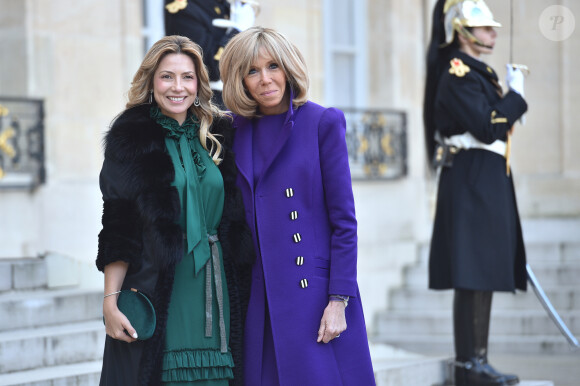La première dame Brigitte Macron accueille Fabiola Yanez, la femme du président de l'Argentine, au palais de l'Elysée à Paris le 5 février 2020. © Giancarlo Gorassini / Bestimage