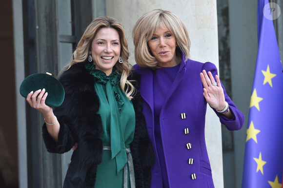 La première dame Brigitte Macron accueille Fabiola Yanez, la femme du président de l'Argentine, au palais de l'Elysée à Paris le 5 février 2020. © Giancarlo Gorassini / Bestimage