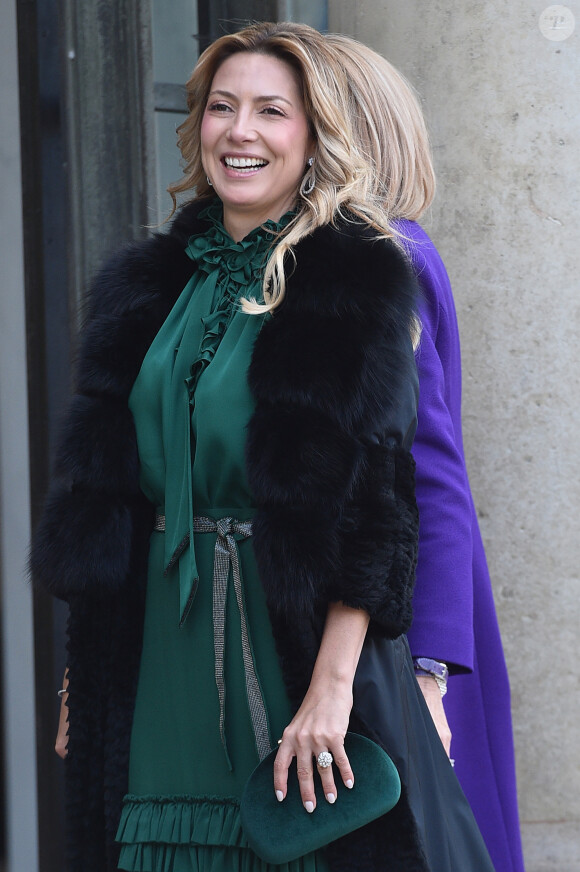 La première dame Brigitte Macron accueille Fabiola Yanez, la femme du président de l'Argentine, au palais de l'Elysée à Paris le 5 février 2020. © Giancarlo Gorassini / Bestimage
