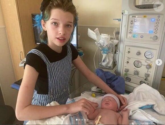 Les deux enfants de Milla Jovovich et Paul W. S. Anderson, Ever Gabo, Dashiel et Osian Lark. Février 2020.