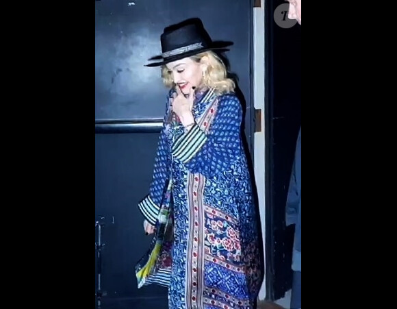 Madonna à la sortie de son spectacle avec Ahlamalik Williams à New York, le 18 septembre 2019.