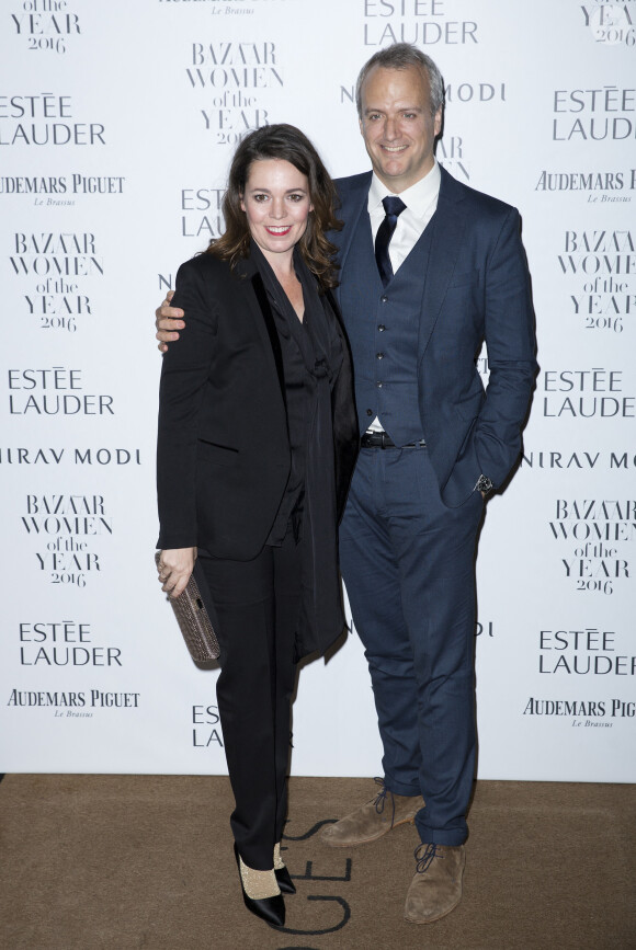 Olivia Colman et son mari Ed Sinclair - "Harper's Bazaar Woman of the Year awards" au Claridges. Londres. Le 31 octobre 2016. @Isabel Infantes/EMPICS/ABACPRESS.COM