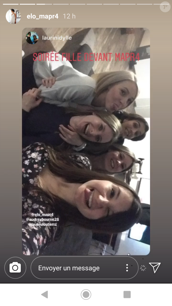 Elodie de "Mariés au premier regard" avec ses amies pour regarder l'émission du 10 février 2020, sur Instagram