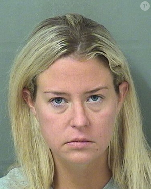 Mugshot de Kate Major Lohan (belle-mère de l'actrice Lindsay Lohan) arrêtée en Floride pour avoir jeté une bougie dans un bocal en verre sur son mari Michael Lohan lors d'une querelle le 27 juillet 2018.