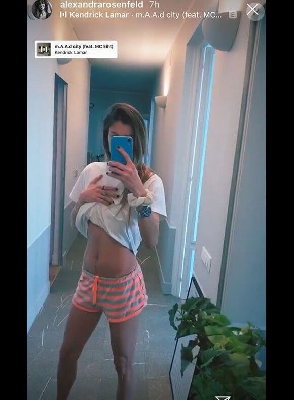 Alexandra Rosenfeld se confie sur sa silhouette post-grossesse, sur Instagram.