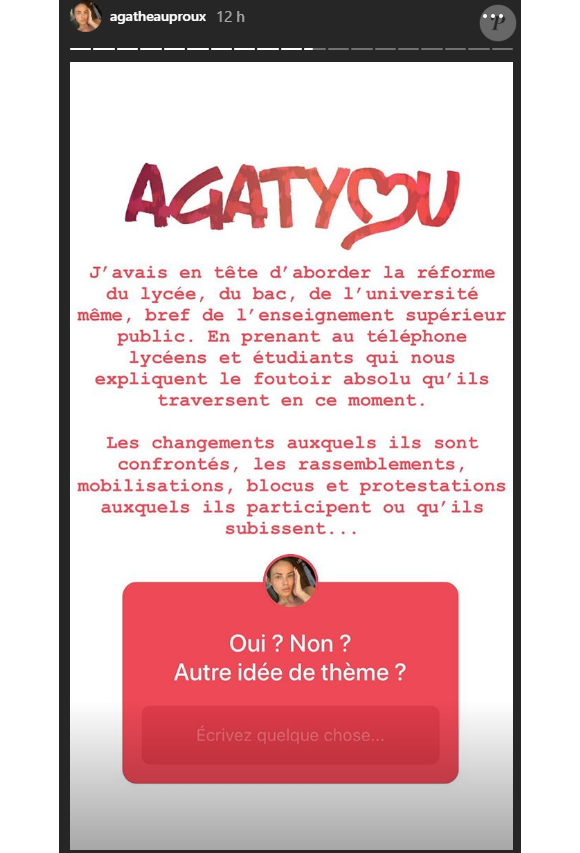 Agathe Auproux annonce le lancement prochain de sa nouvelle émission - Instagram, 11 février 2020