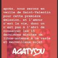 Agathe Auproux annonce le lancement prochain de sa nouvelle émission - Instagram, 11 février 2020