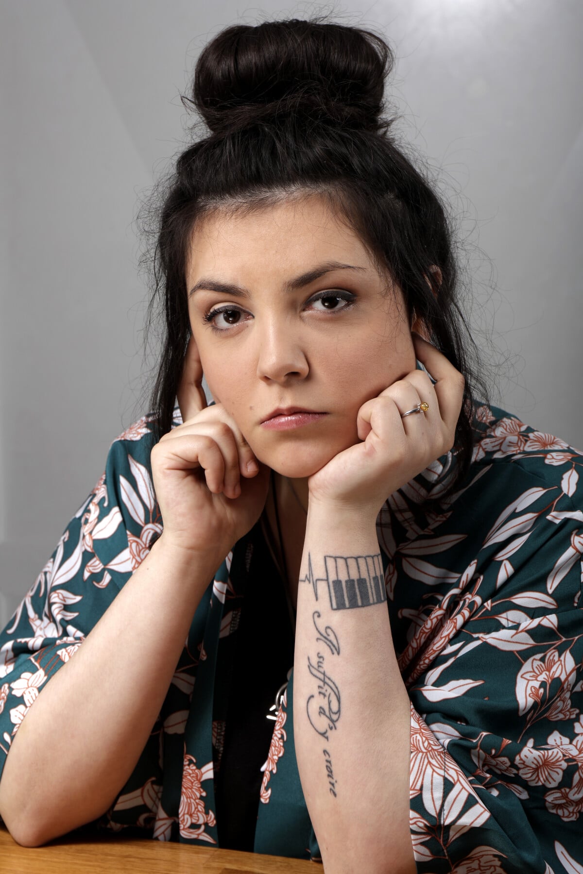Photo Portrait de la chanteuse Hoshi à Paris, France, le 4 avril 2018