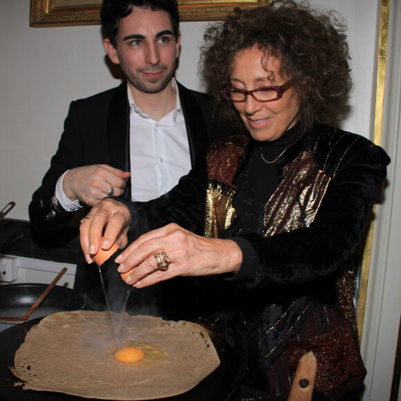 Exclusif - Jordan De Luxe, Mireille Dumas - Soirée crêpes organisée par Pierre-Jean Chalençon au Palais Vivienne à Paris le 18 février 2020. © Philippe Baldini/Bestimage