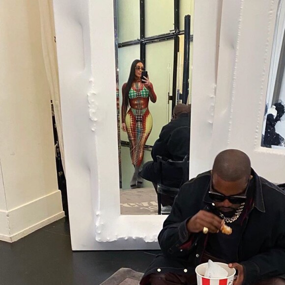 Kim Kardashian et Kanye West au KFC de Strasbourg Saint-Denis, à Paris, le 19 février 2020.