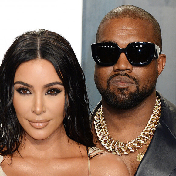 Kim Kardashian et son mari Kanye West - People à la soirée "Vanity Fair Oscar Party" après la 92ème cérémonie des Oscars 2020 au Wallis Annenberg Center for the Performing Arts à Los Angeles, le 9 février 2020.